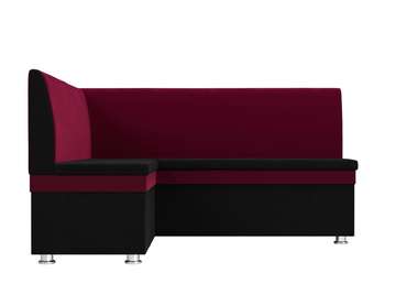 Угловой диван Уют черно-бордового цвета левый угол