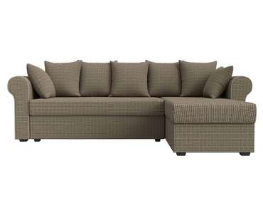 Угловой диван-кровать Рейн бежево-коричневого цвета правый угол