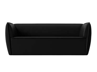 Прямой диван Бергамо черного цвета (экокожа)