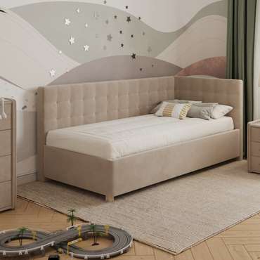 Кровать Версаль 90х200 бежевого цвета без подъемного механизма