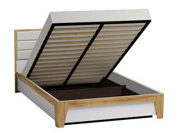 Кровать с подъемным механизмом Айрис 140х200 бело-бежевого цвета