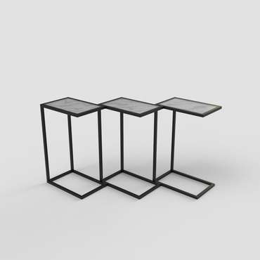 Журнальный столик "Alfred" черный с бронзовым стеклом (700х300х400)