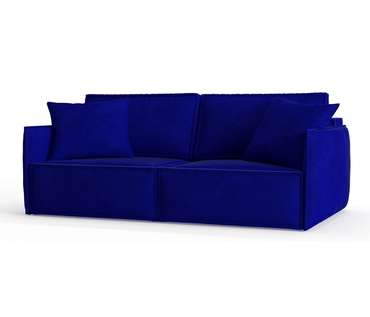 Диван-кровать из велюра Лортон синего цвета