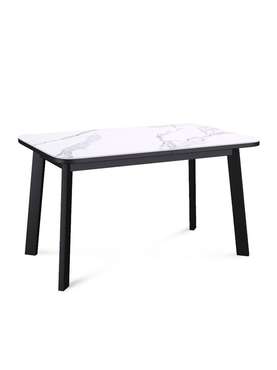 Раздвижной обеденный стол AA120 с керамической столишницей цвета мрамор белый