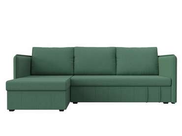 Угловой диван-кровать Слим зеленого цвета левый угол