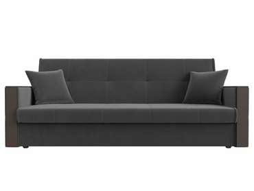 Прямой диван-кровать Валенсия серого цвета (книжка)