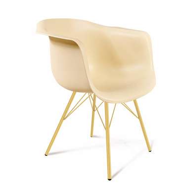 Обеденный стул Tejat бежевого цвета на металлическом каркасе