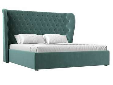 Кровать Далия 200х200 с подъемным механизмом темно-бирюзового цвета
