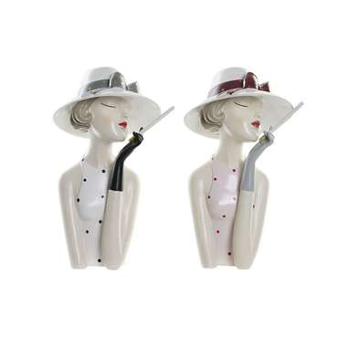Декоративная фигура 18,5 x 15 x 31 cm Женщина Розовый Белый (2 штук)