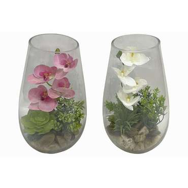 Декоративное растение PVC Стеклянный 15 x 15 x 25  (2 штук)
