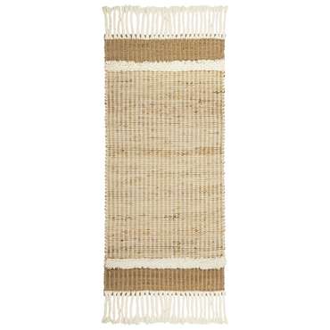 Ковер из джута и шерсти Mumbai из коллекции Ethnic 70x160 бежевого цвета