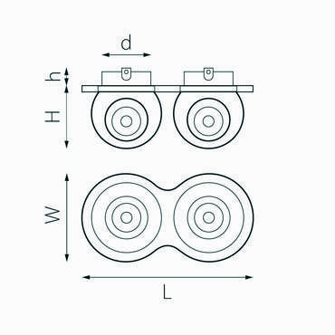 Светильник INTERO LED 9W*2 850LM*2 24G БЕЛЫЙ/ЧЕРНЫЙ 3000K (217626+217062+217072)