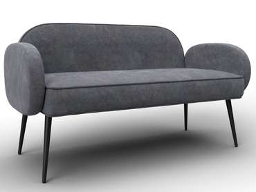 Диван Лига-086 в обивке из велюра темно-серого цвета