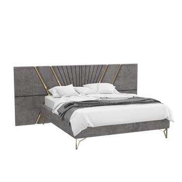 Кровать Piero 160х200 светло-серого цвета с подъемным механизмом 
