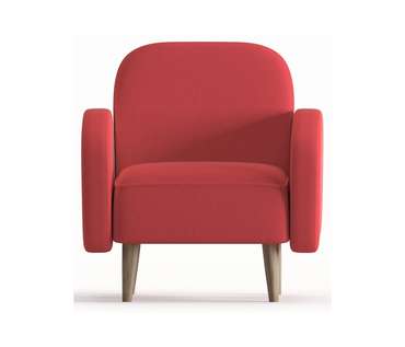 Кресло из рогожки Бризби красного цвета