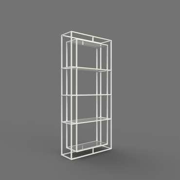 Стеллаж "Gustav" белый с тонированным стеклом (2000х900х300)