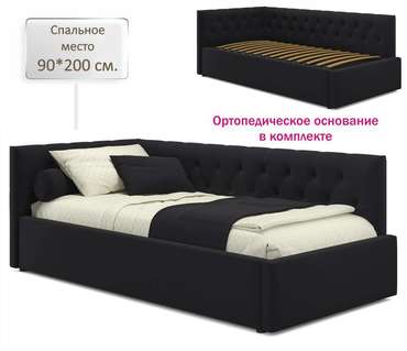 Кровать Afelia 90х200 черного цвета с ортопедическим основанием