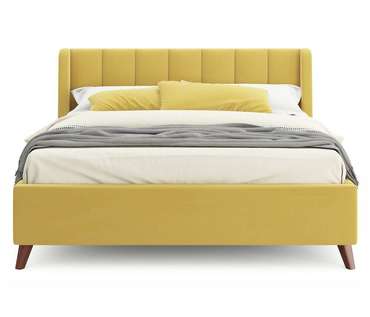 Кровать Betsi 160х200 с подъемным механизмом желтого цвета      