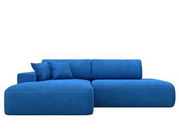 Угловой диван-кровать Лига 036 Модерн темно-голубого цвета левый угол