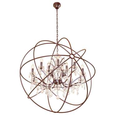 Большая люстра Foucaults Orb Crystal Loft1897/15 (металл, цвет коричневый)
