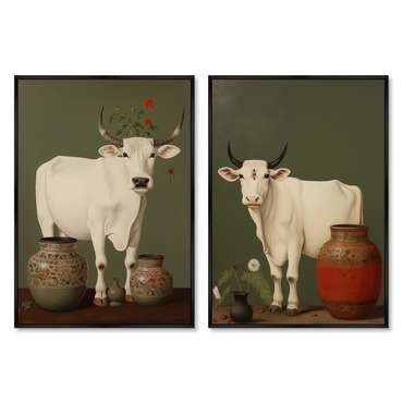 Набор из двух репродукций картин Cows 2024 год