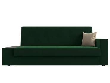 Диван-кровать Лига 020 темно-зеленого цвета со столом слева