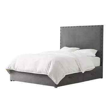 Кровать Axel Tall Storage 160x200 серого цвета