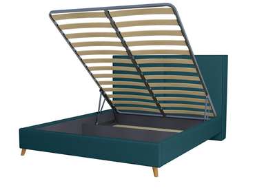 Кровать Atlin 140х200 темно-зеленого цвета с подъемным механизмом