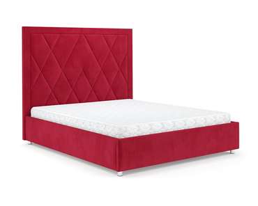 Кровать Треви 160х190 красного цвета с подъемным механизмом (микровелюр)