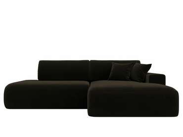 Угловой диван-кровать Лига 036 Модерн темно-коричневого цвета правый угол