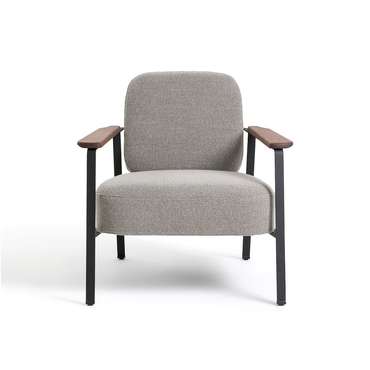 Кресло из плетеной ткани меланж Abraxas серого цвета