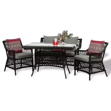 Комплект мебели Гайс Новогодний из ротанга коричнево-серого цвета