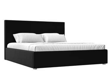 Кровать Кариба 160х200 черного цвета с подъемным механизмом (экокожа) 