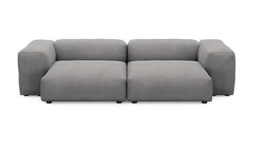 Прямой диван Фиджи двухсекционный большой серого цвета