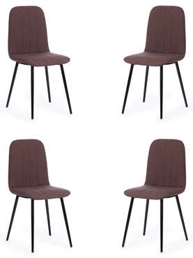 Комплект из четырех стульев Ars коричневого цвета