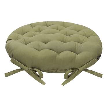Круглая подушка на стул Essential 40х40 оливкового цвета