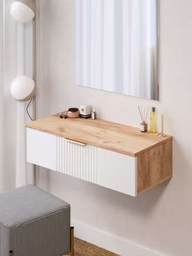 Туалетный стол Ингрия Luxe 9 бело-бежевого цвета