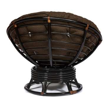 Кресло-качалка Papasan Antique brown с подушкой темно-коричневого цвета