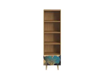 Книжный шкаф Frida с принтом Botanic и деревянными ножками