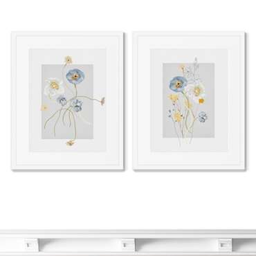 Набор из 2-х репродукций картин в раме Floral set in pale shades, No8