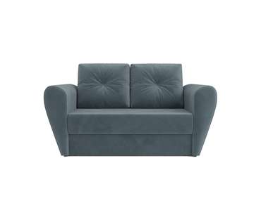 Прямой диван-кровать Квартет серо-синего цвета