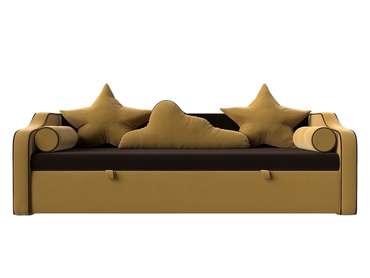 Прямой диван-кровать Рико желто-коричневого цвета