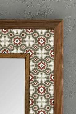 Настенное зеркало с каменной мозаикой 33x33 в раме из композита