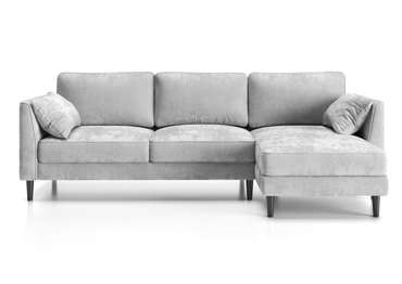Угловой диван-кровать Грейс с оттоманкой серого цвета
