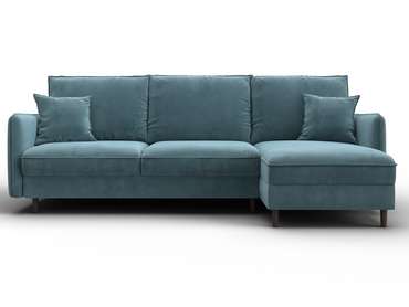 Угловой диван-кровать Лига-064 бирюзового цвета