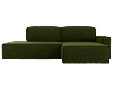 Угловой диван-кровать Прага модерн зеленого цвета правый угол