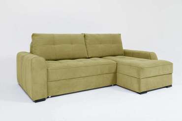 Угловой диван-кровать Soft II зеленого цвета (правый)
