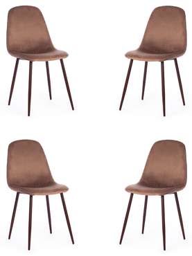 Набор из четырех стульев Breeze коричневого цвета