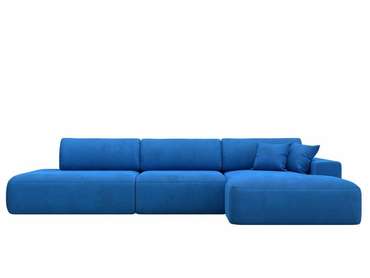 Угловой диван-кровать Лига 036 Модерн Лонг темно-голубого цвета правый угол