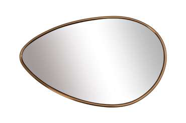 Настенное зеркало 65х100 в металл раме золотого цвета с подсветкой LED